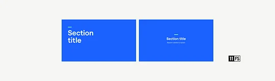 Varying type size or type position for section titles