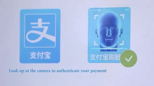 Facial recognition payments checkout screen (source: Alibaba)